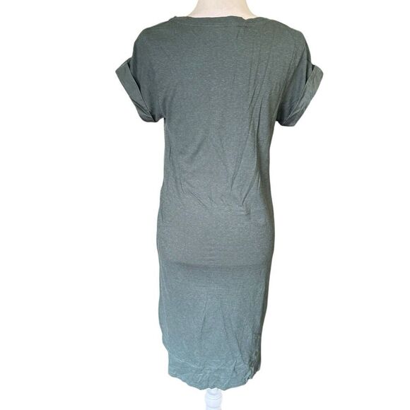 Wrap London Dress Green Short sleeve Hemp Silk Organic Cotton Sz 4 - Picture 3 of 10